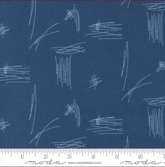Bluish Stitched Up Blueprint – fabric – modern patchwork