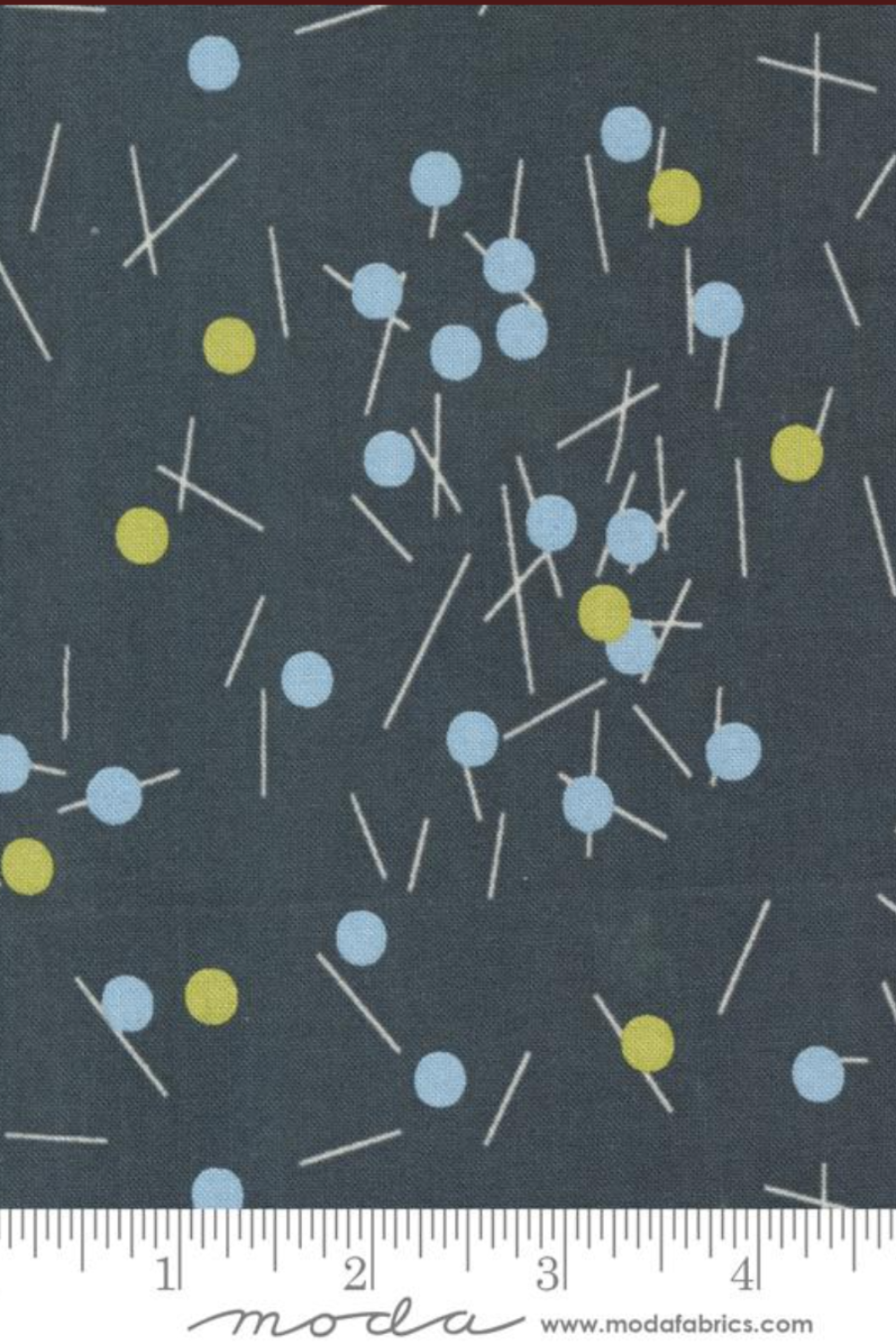 Bluish Pins Buttons Charcoal – fabric – modern patchwork