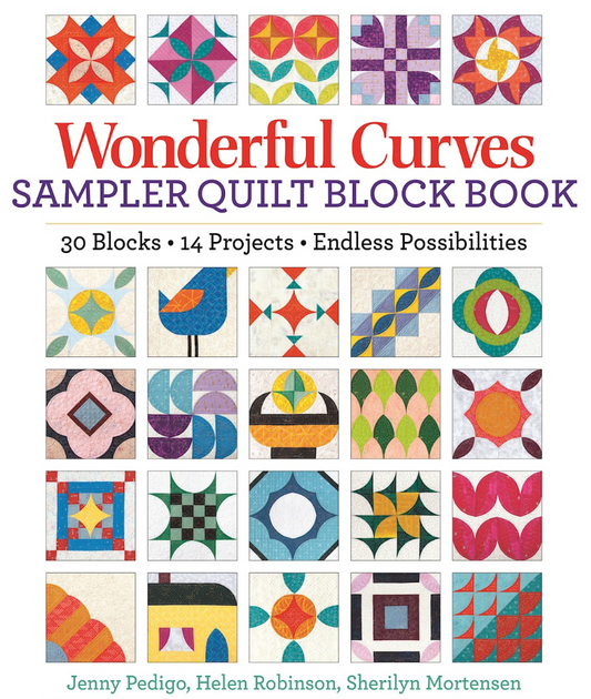 Wonderful Curves Sampler Quilt Block Book – book – colorful textile design