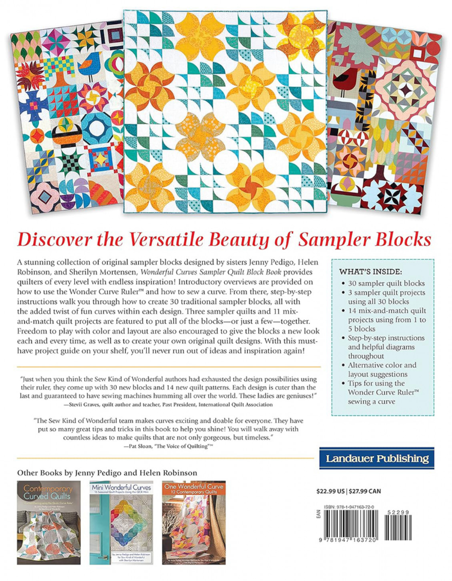 Wonderful Curves Sampler Quilt Block Book – book – colorful textile design