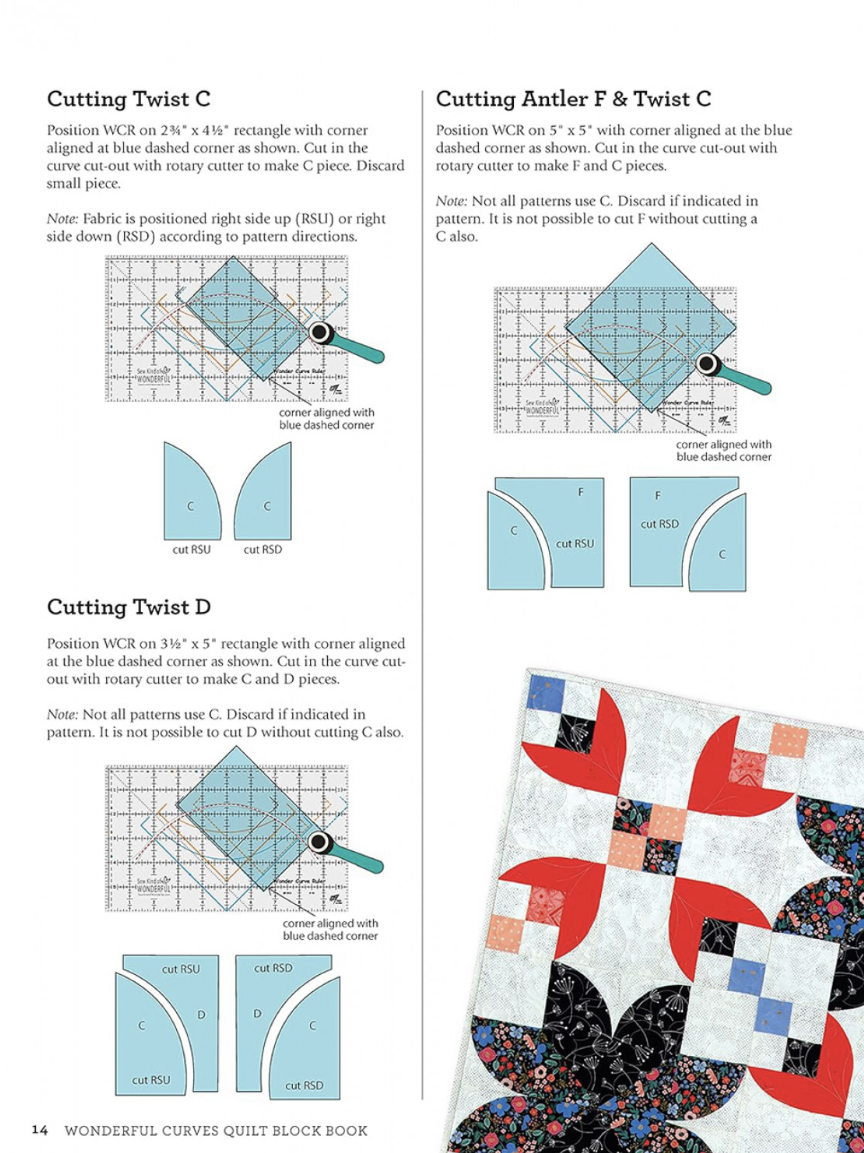 Wonderful Curves Sampler Quilt Block Book – book – colorful textile design