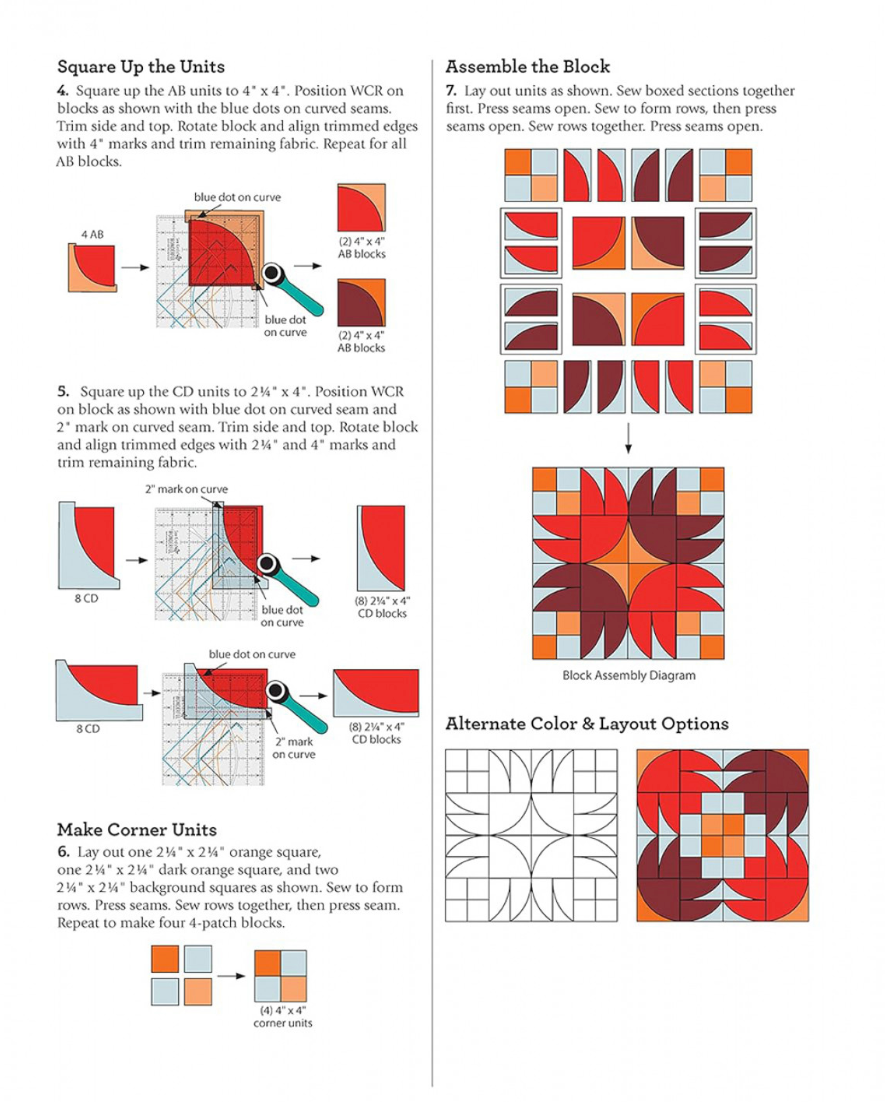 Wonderful Curves Sampler Quilt Block Book – book – colorful textile design
