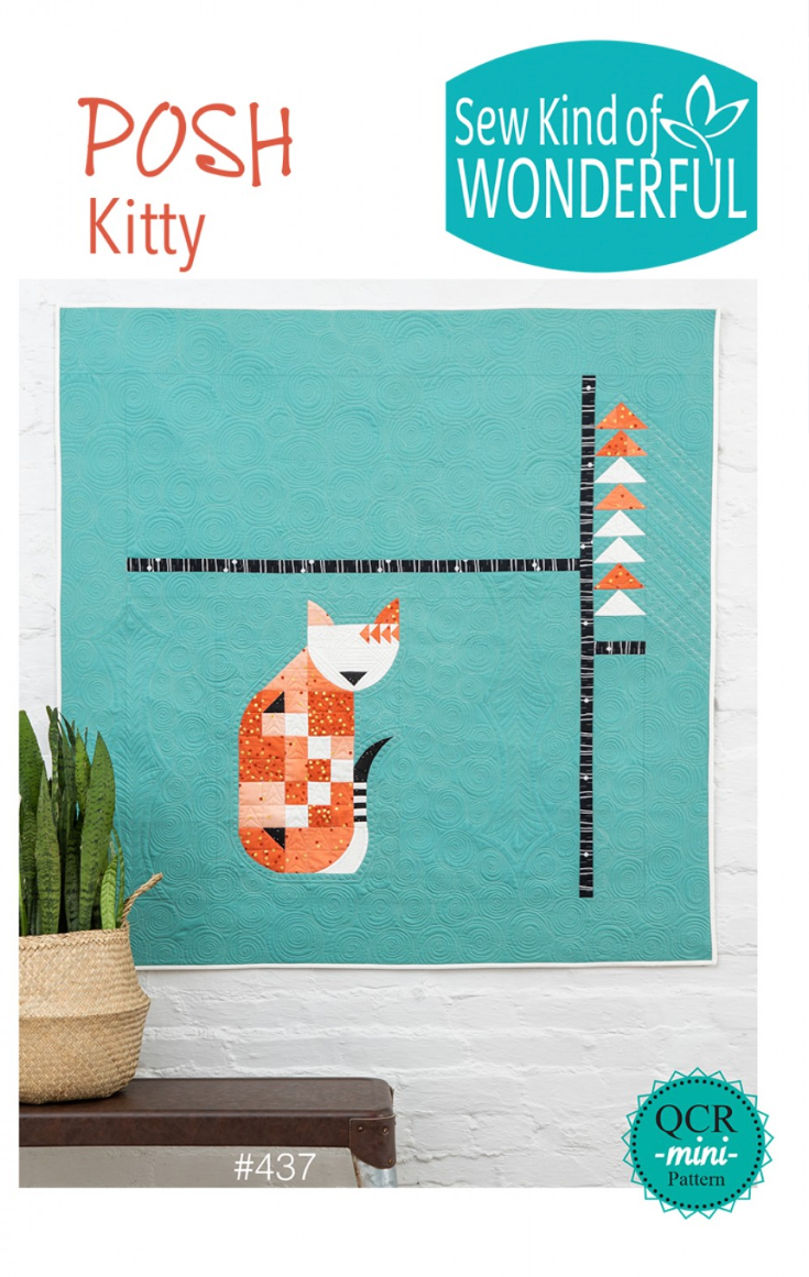 Posh Kitty – quilt pattern – colorful textile design