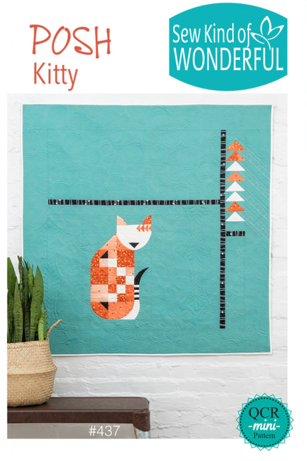 Posh Kitty – quilt pattern – colorful textile design