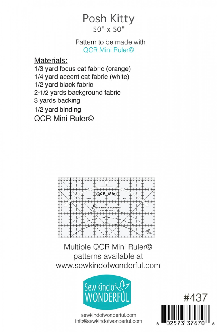 Posh Kitty – quilt pattern – colorful textile design