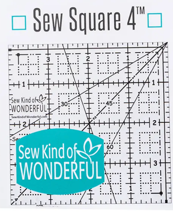 Sew Square 4 Ruler – notion – colorful textile design