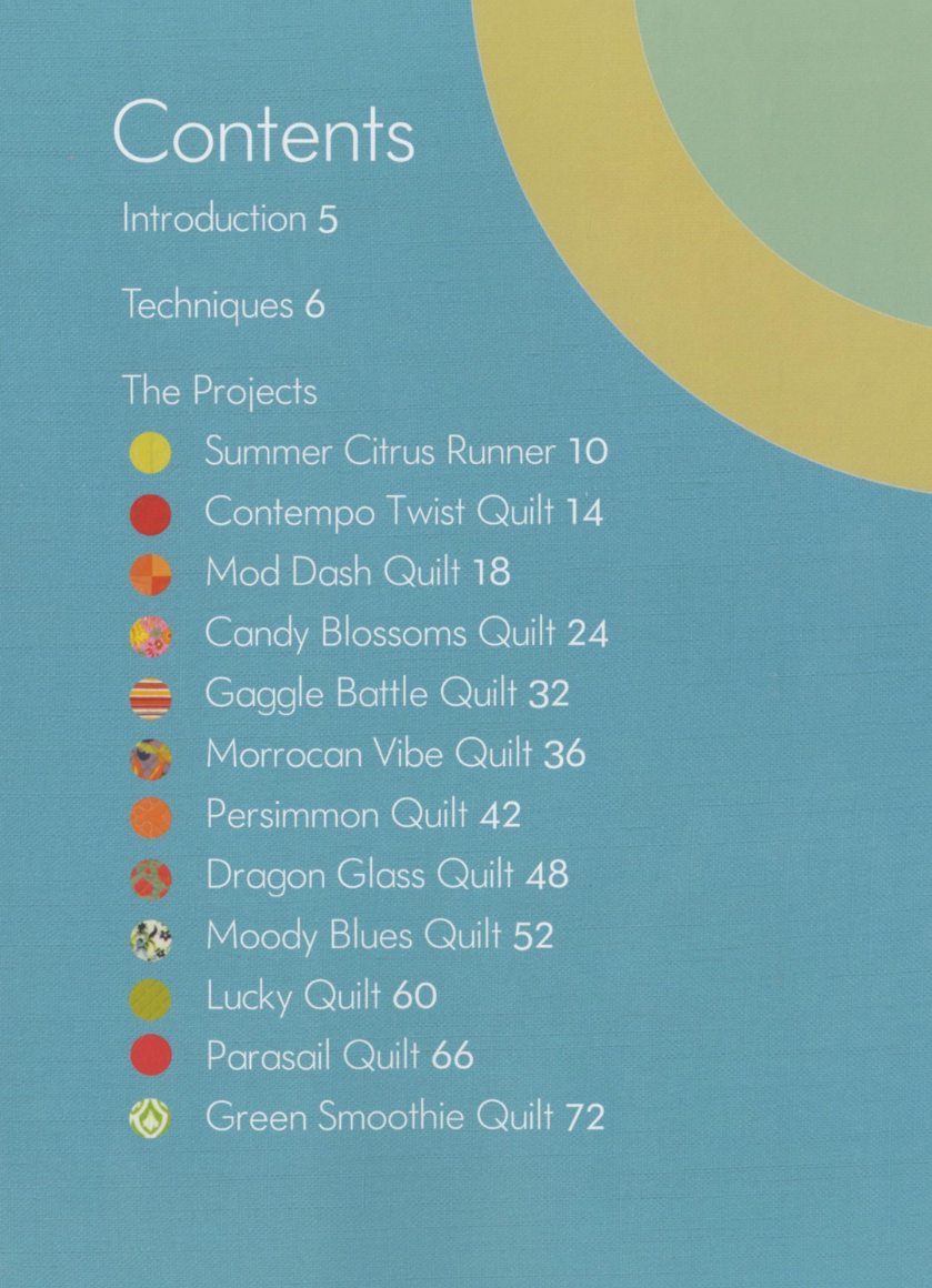One Wonderful Curve 12 Contemporary Quilts – book – colorful textile design
