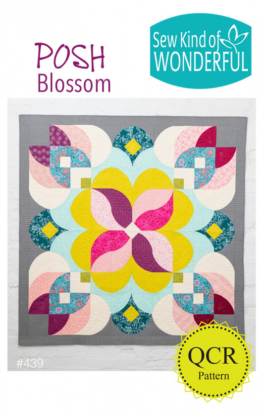 Posh Blossom – quilt pattern – colorful textile design