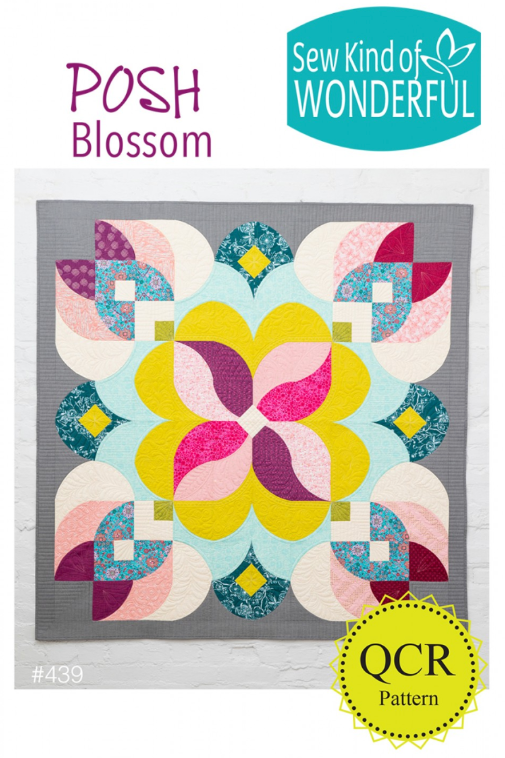 Posh Blossom – quilt pattern – colorful textile design