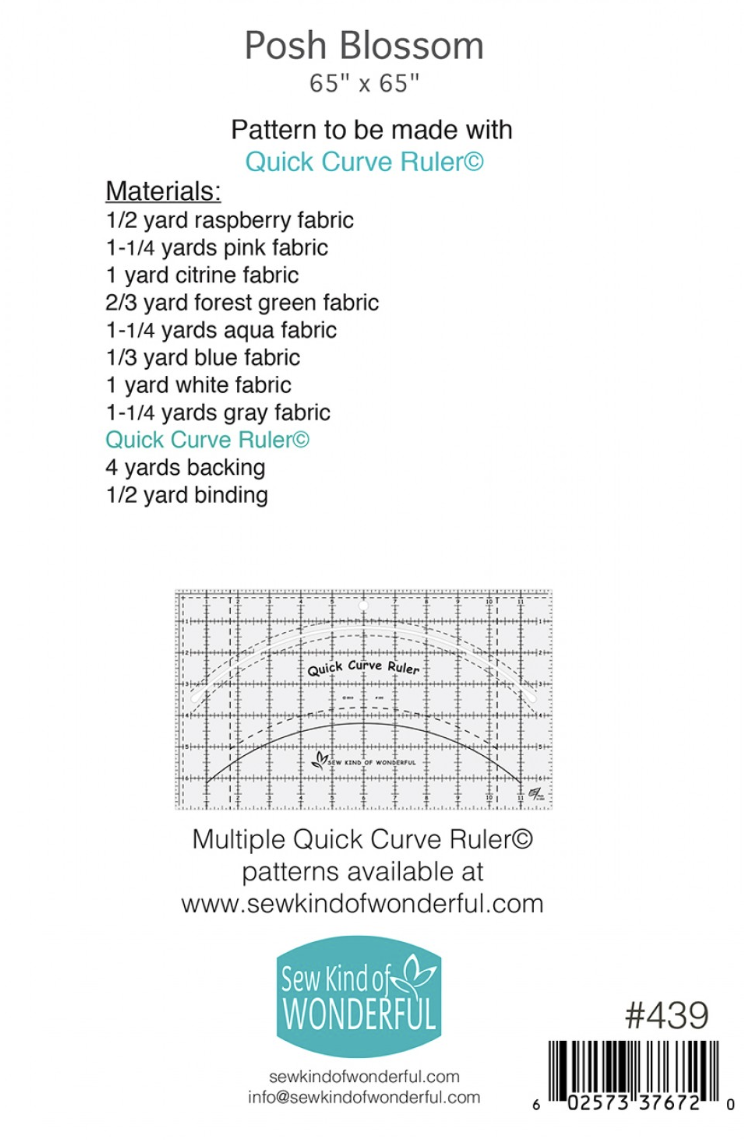 Posh Blossom – quilt pattern – colorful textile design