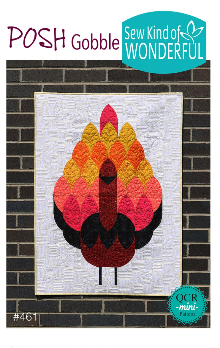 Posh Gobble – quilt pattern – colorful textile design