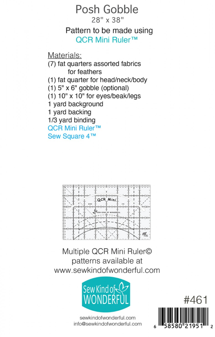 Posh Gobble – quilt pattern – colorful textile design