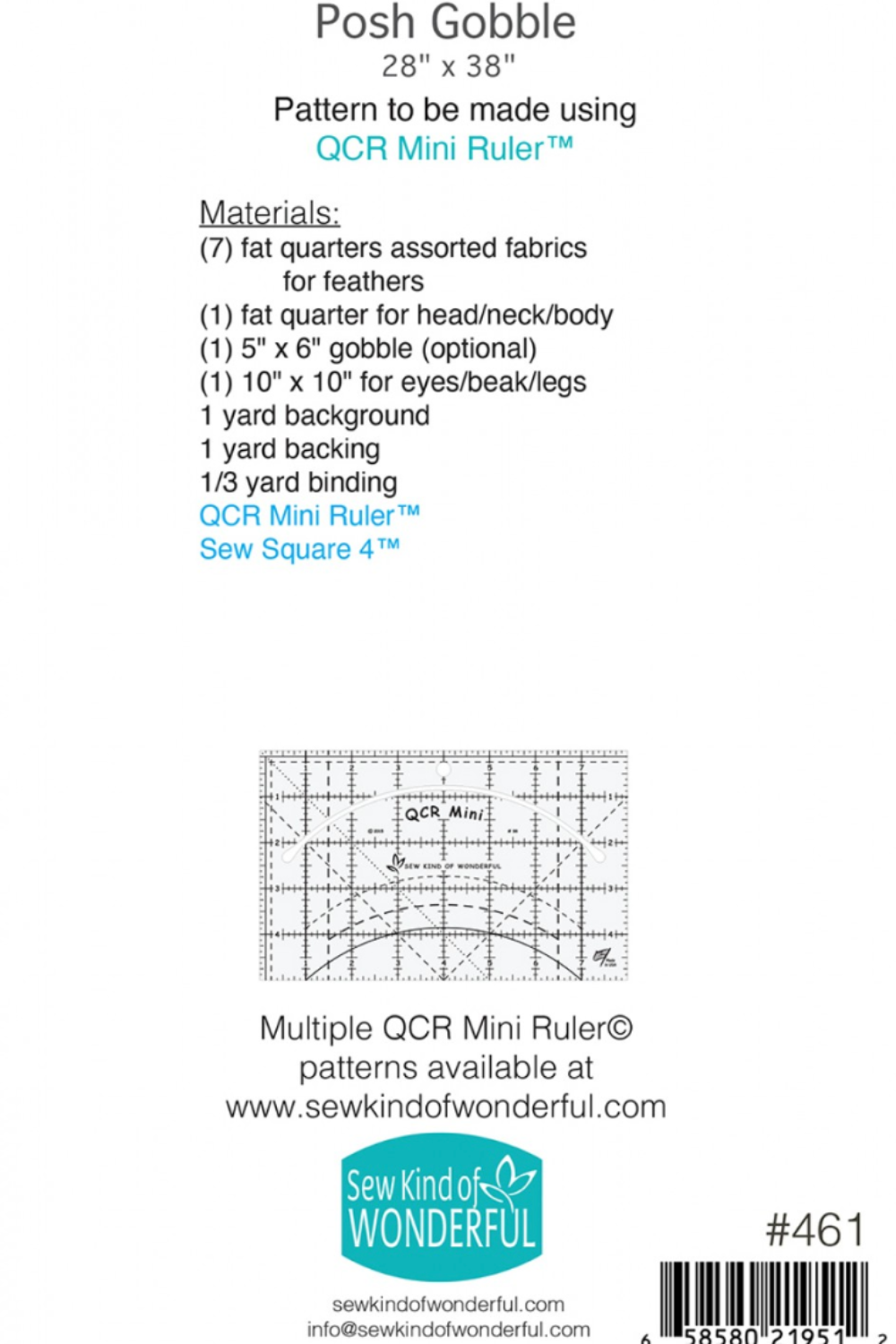Posh Gobble – quilt pattern – colorful textile design