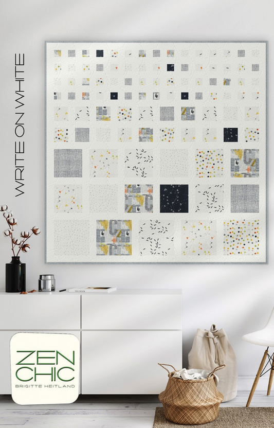 Write On White – quilt pattern – colorful textile design