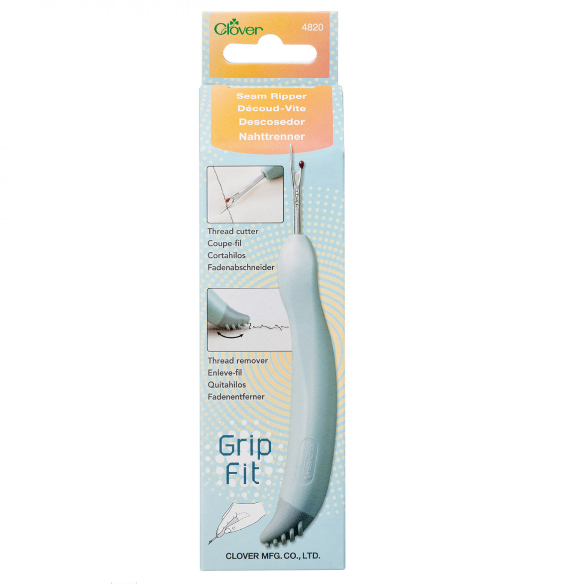 Grip Fit Seam Ripper – notion – colorful textile design