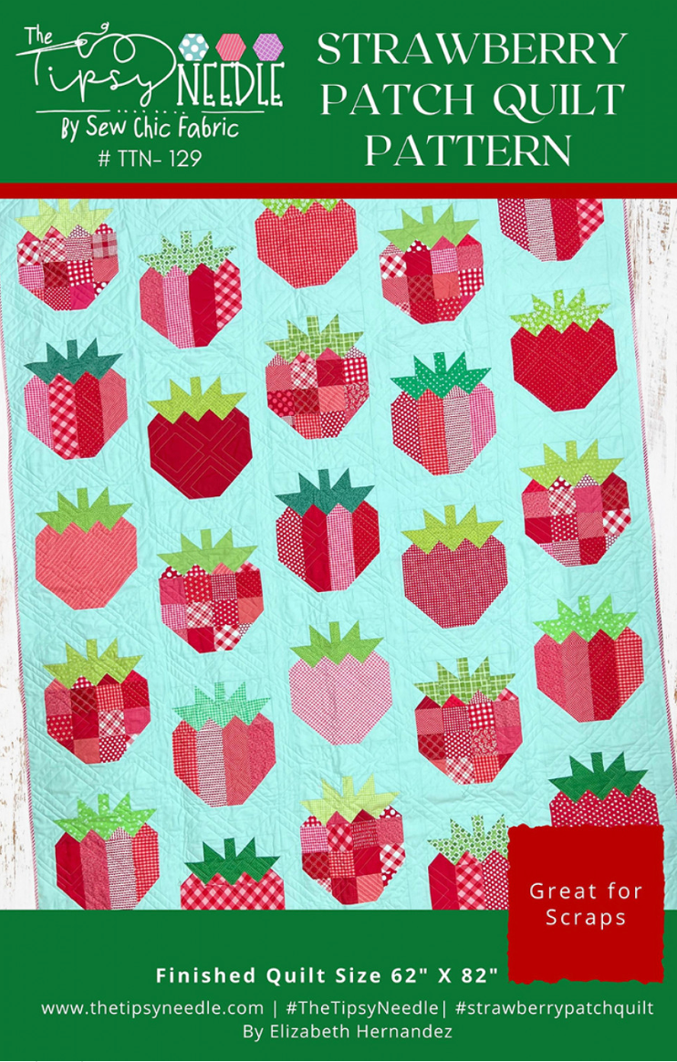 Strawberry Patch – quit pattern – colorful textile design