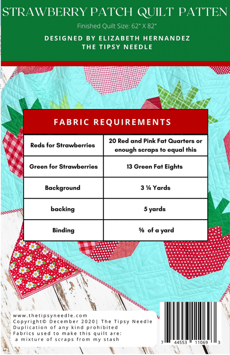Strawberry Patch – quit pattern – colorful textile design