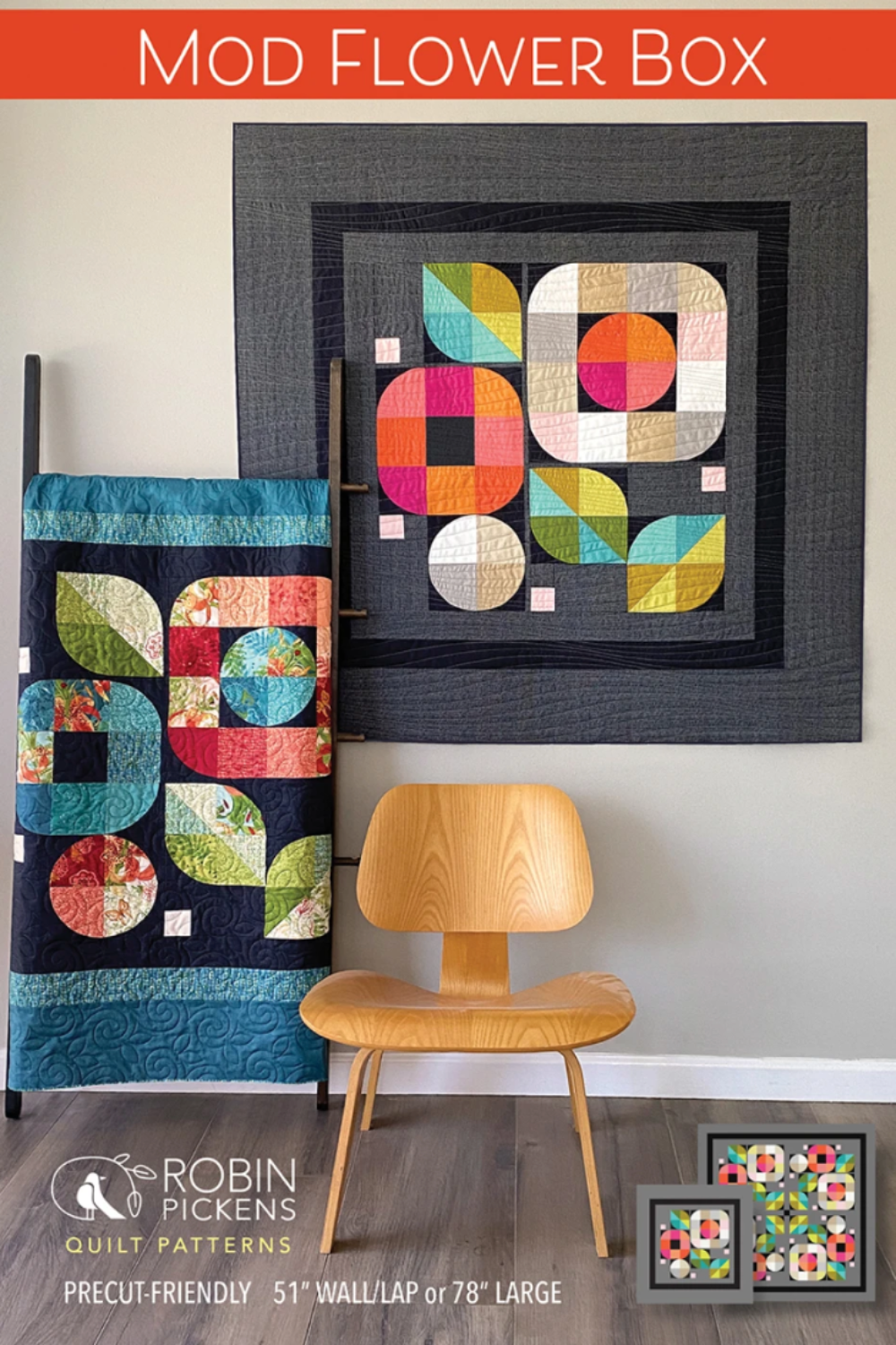 Mod Flower Box – quilt pattern – floral pattern