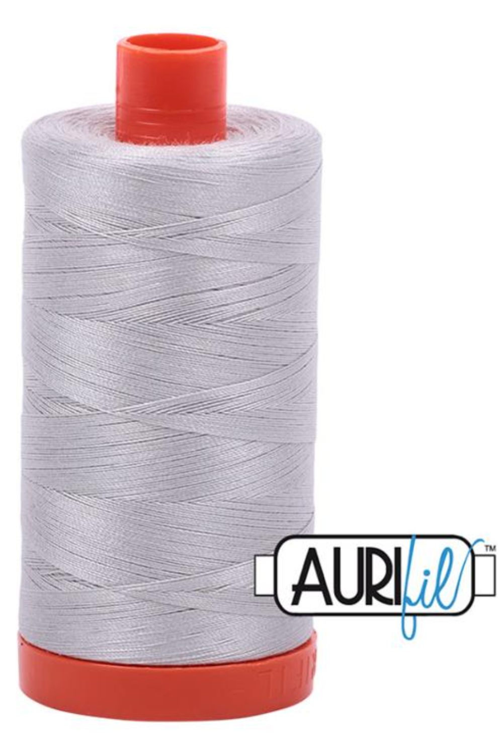 Aurifil Mako Cotton Thread 50wt Aluminum, premium Egyptian cotton quilting thread, 1300 yards.