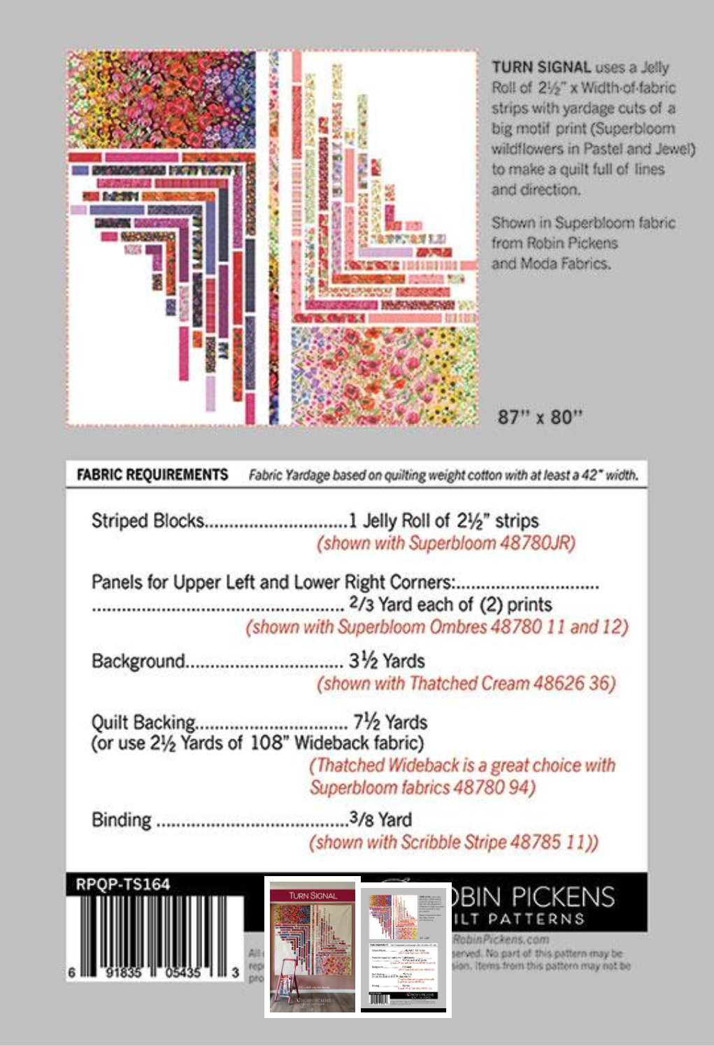 Turn Signal, Quilt Kit – quilt kit – colorful textile design