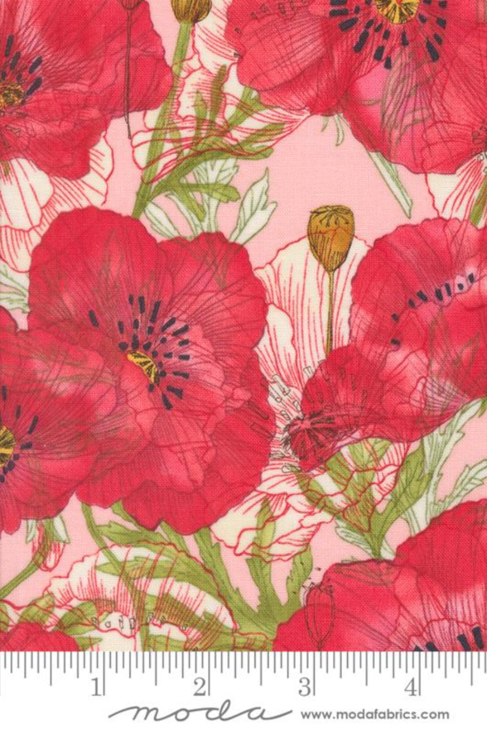 Superbloom Poppy by Robin Pickens – fabric – colorful textile design