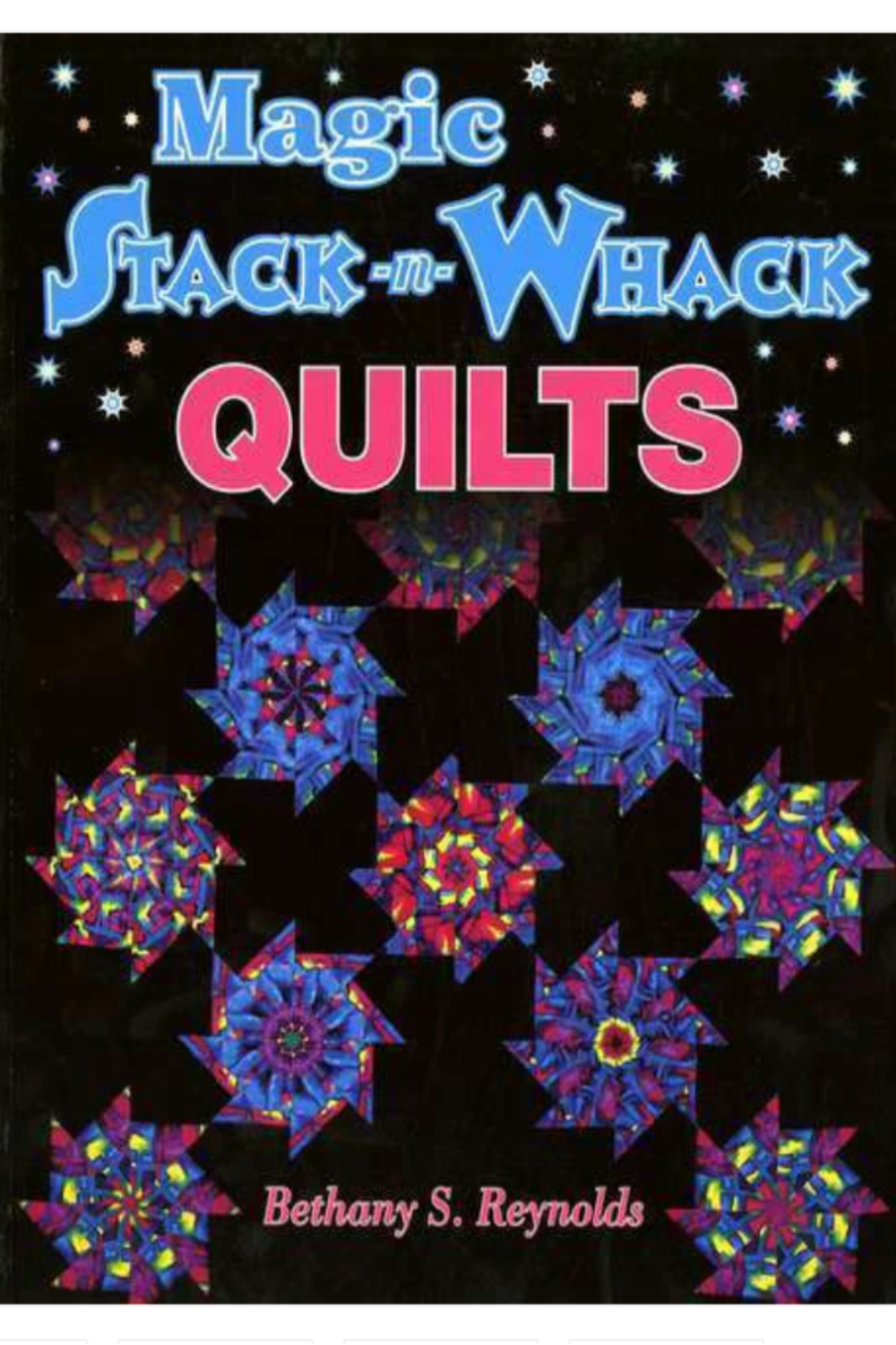 Rotary cut kaleidoscope quilt blocks arranged in geometric patterns