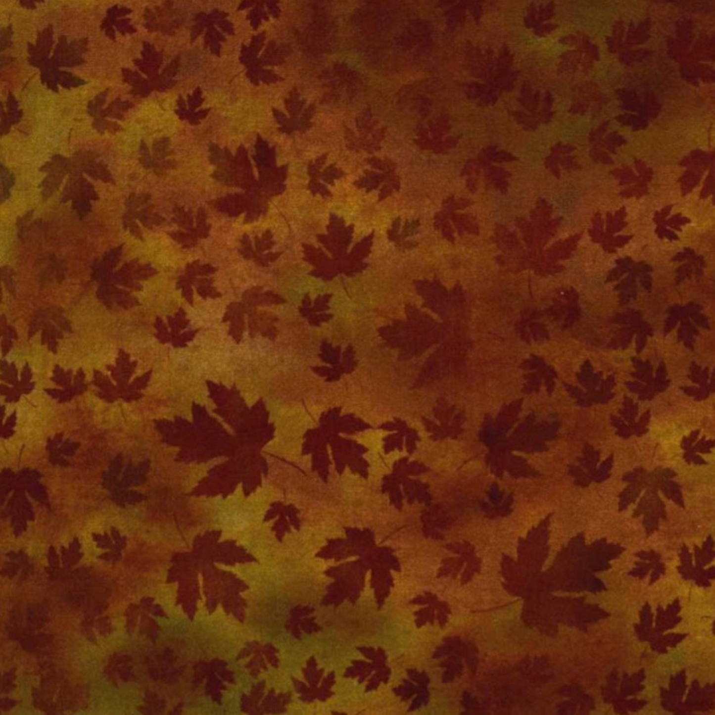 Autumn Celebration Brown Maple Leaves quilting cotton fabric with detailed brown and gold maple leaf pattern – fall quilting fabric