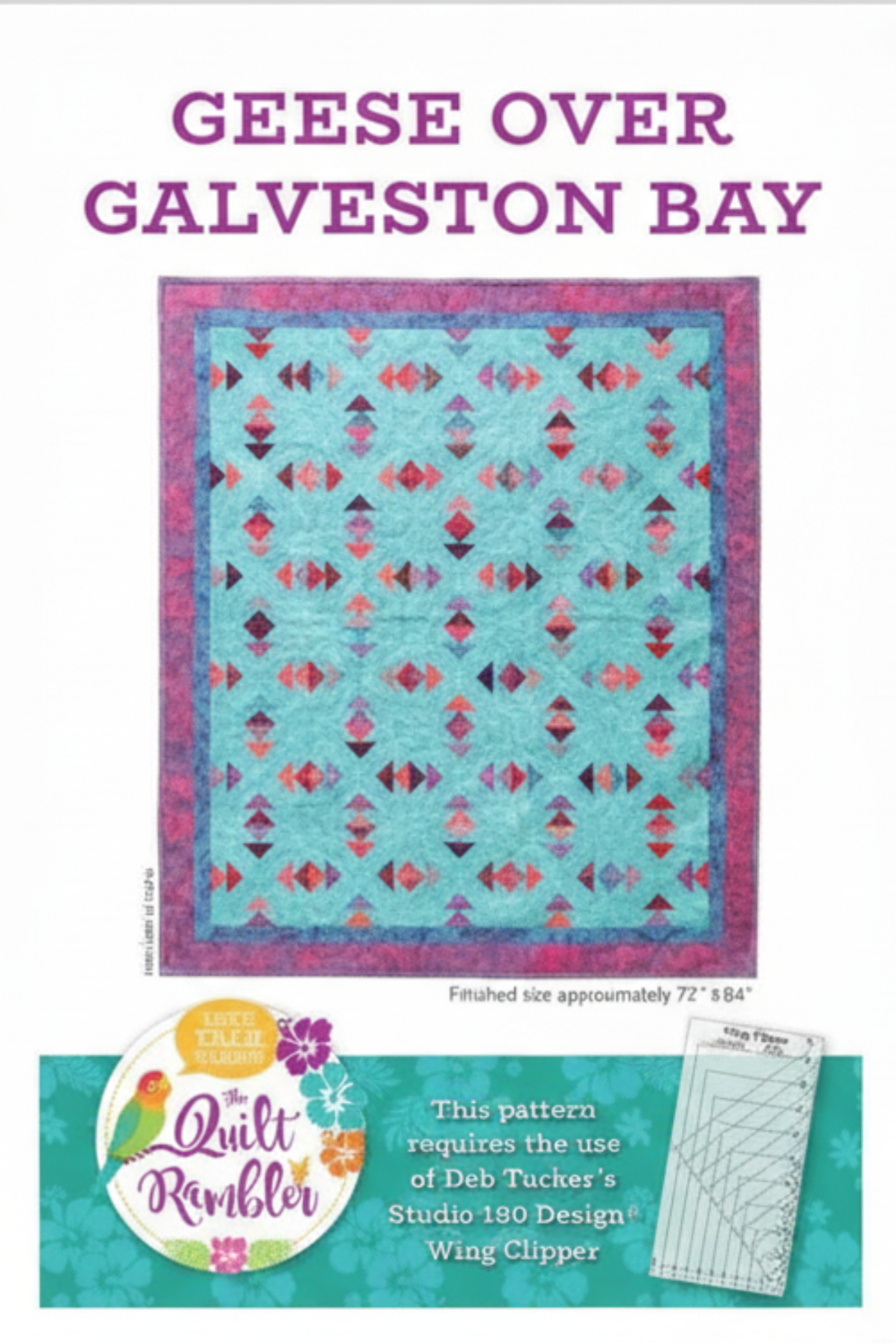 Quilt pattern book cover with a quilt design and branding information.