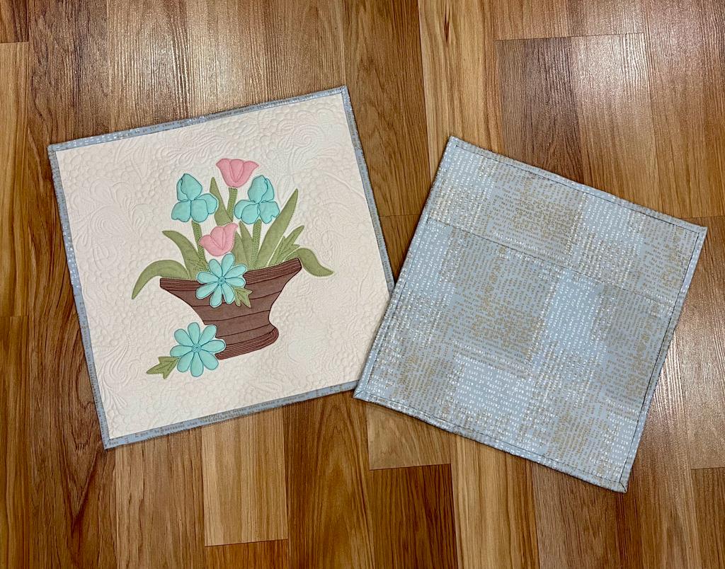 Vase with flowers pillow