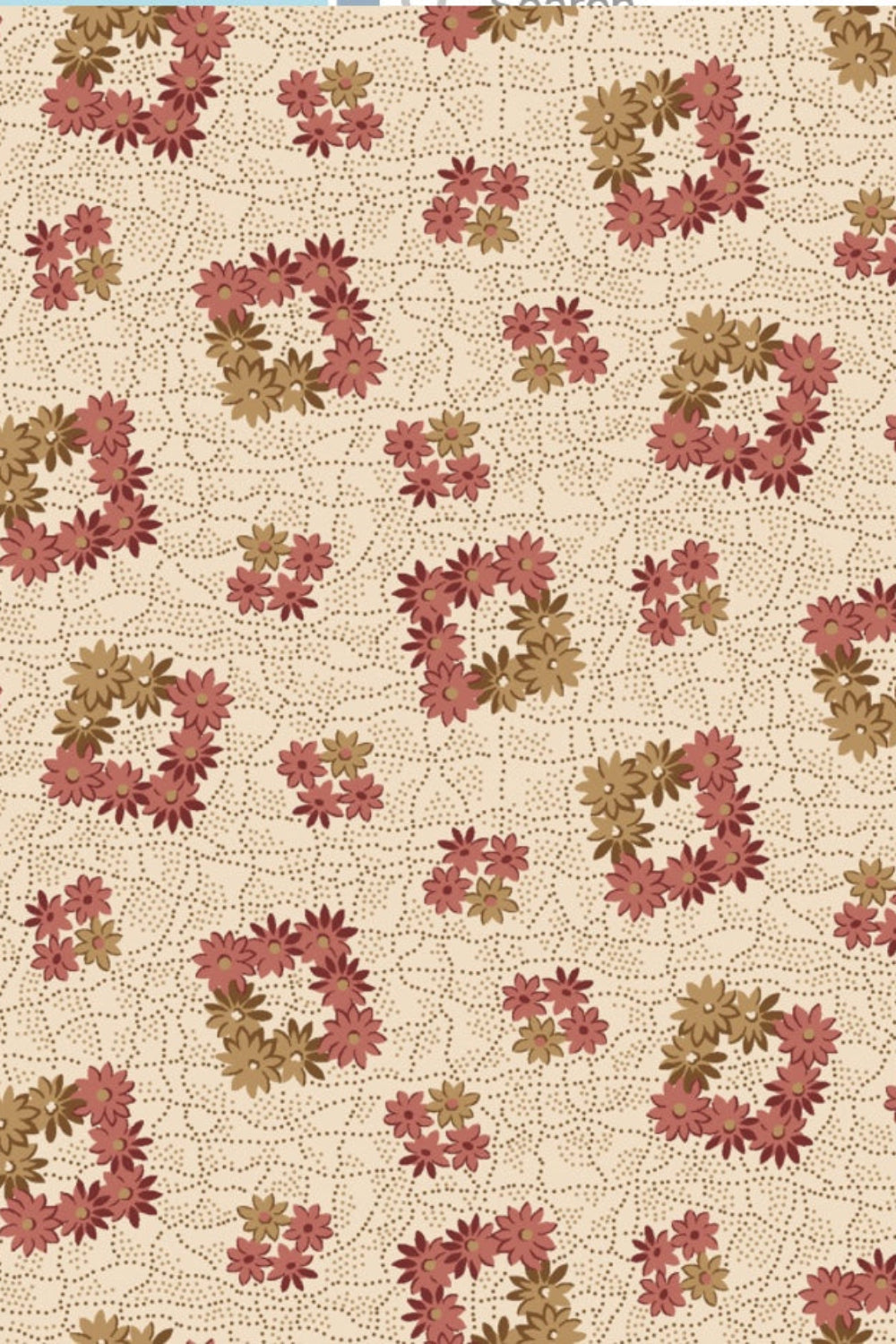 The Fox Homestead by Stacy West, Cream Square Wreath – fabric – colorful textile design