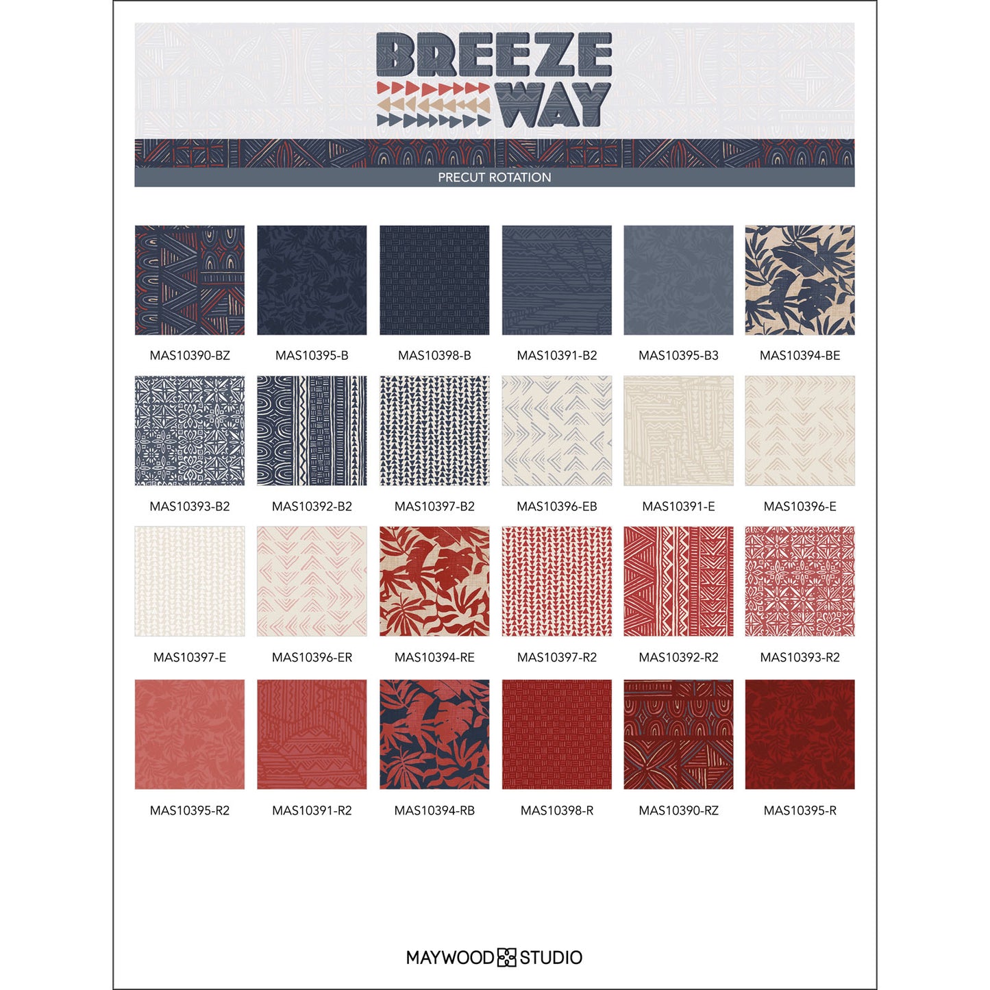 Breezeway by Maywood Studio Collection - Dark Blue Mini Palms