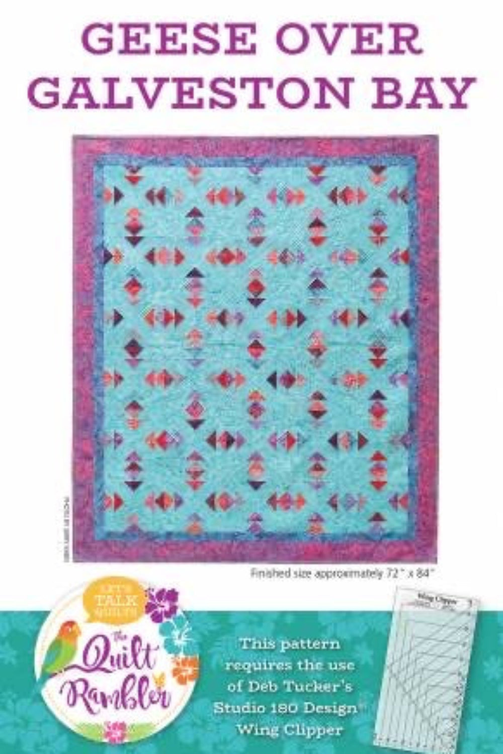 Geese Over Galveston Bay – quilt pattern – colorful textile design