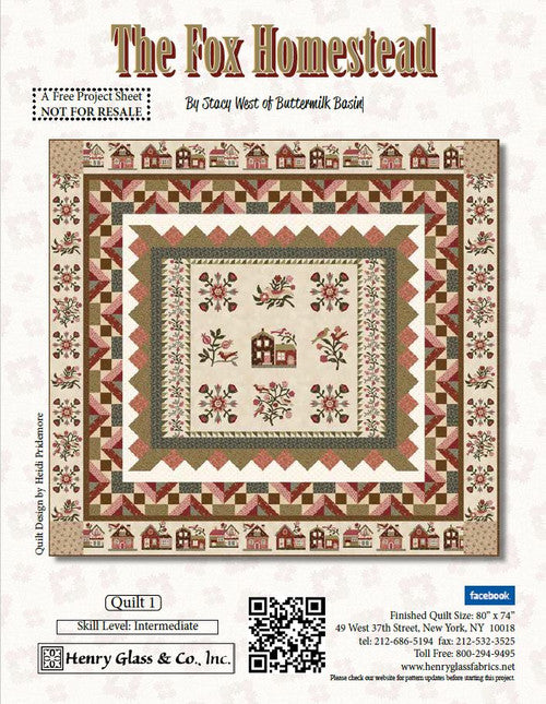 The Fox Homestead I Digital Download – quilt pattern – colorful textile design