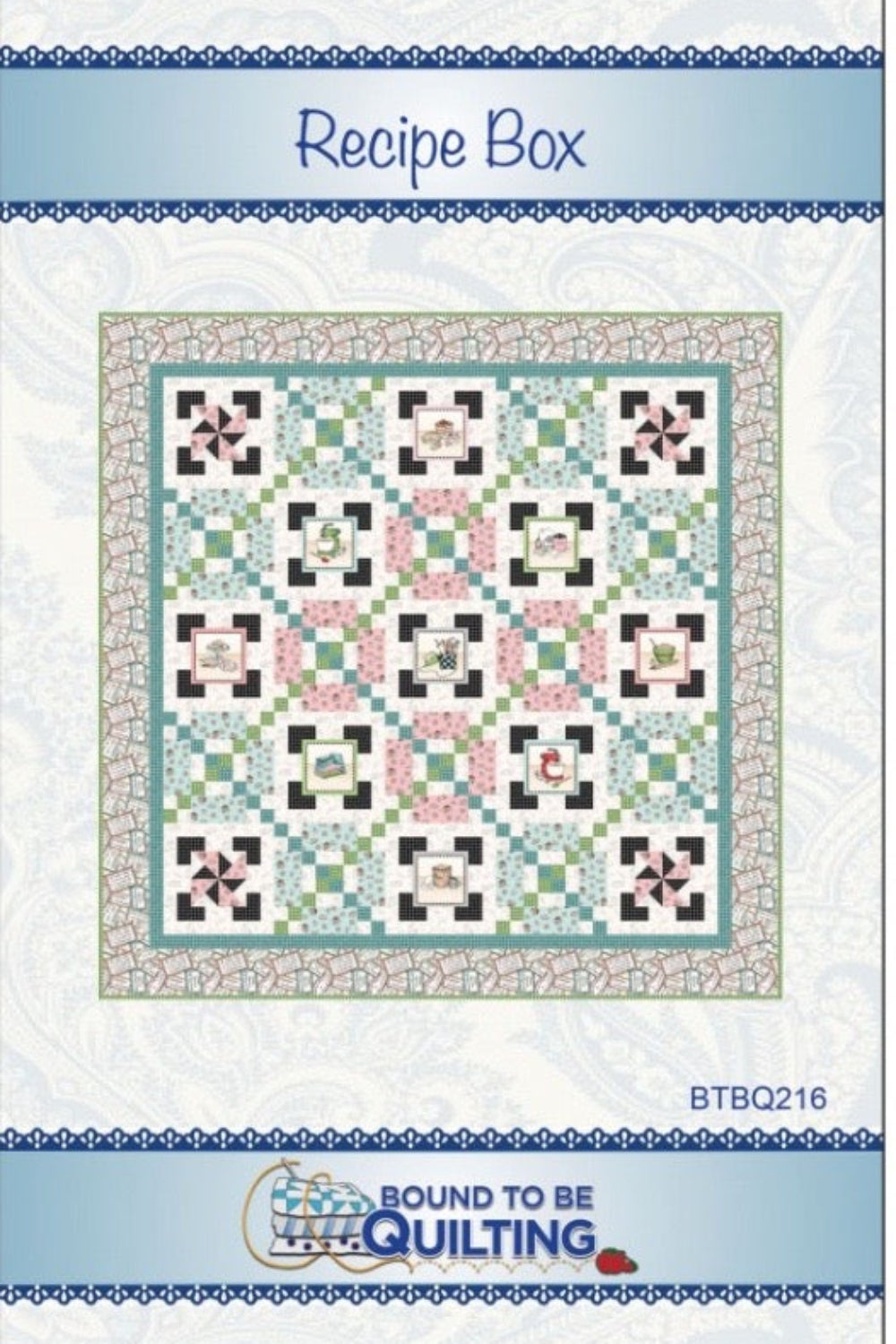 Recipe Box – quilt pattern – colorful textile design