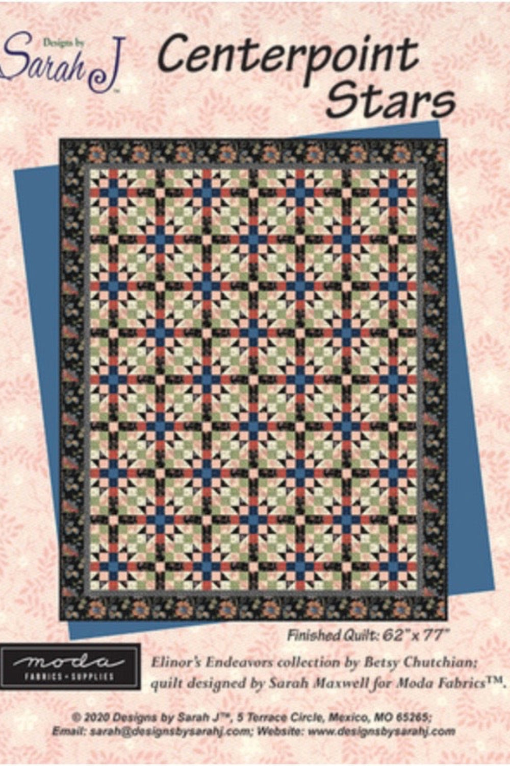 Centerpoint Stars – quilt pattern – colorful textile design