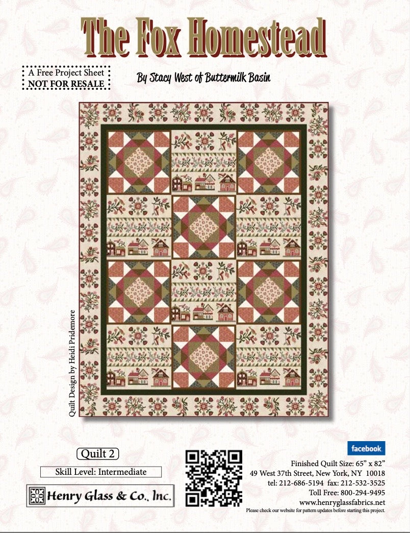 The Fox Homestead II Digital Download – quilt pattern – colorful textile design