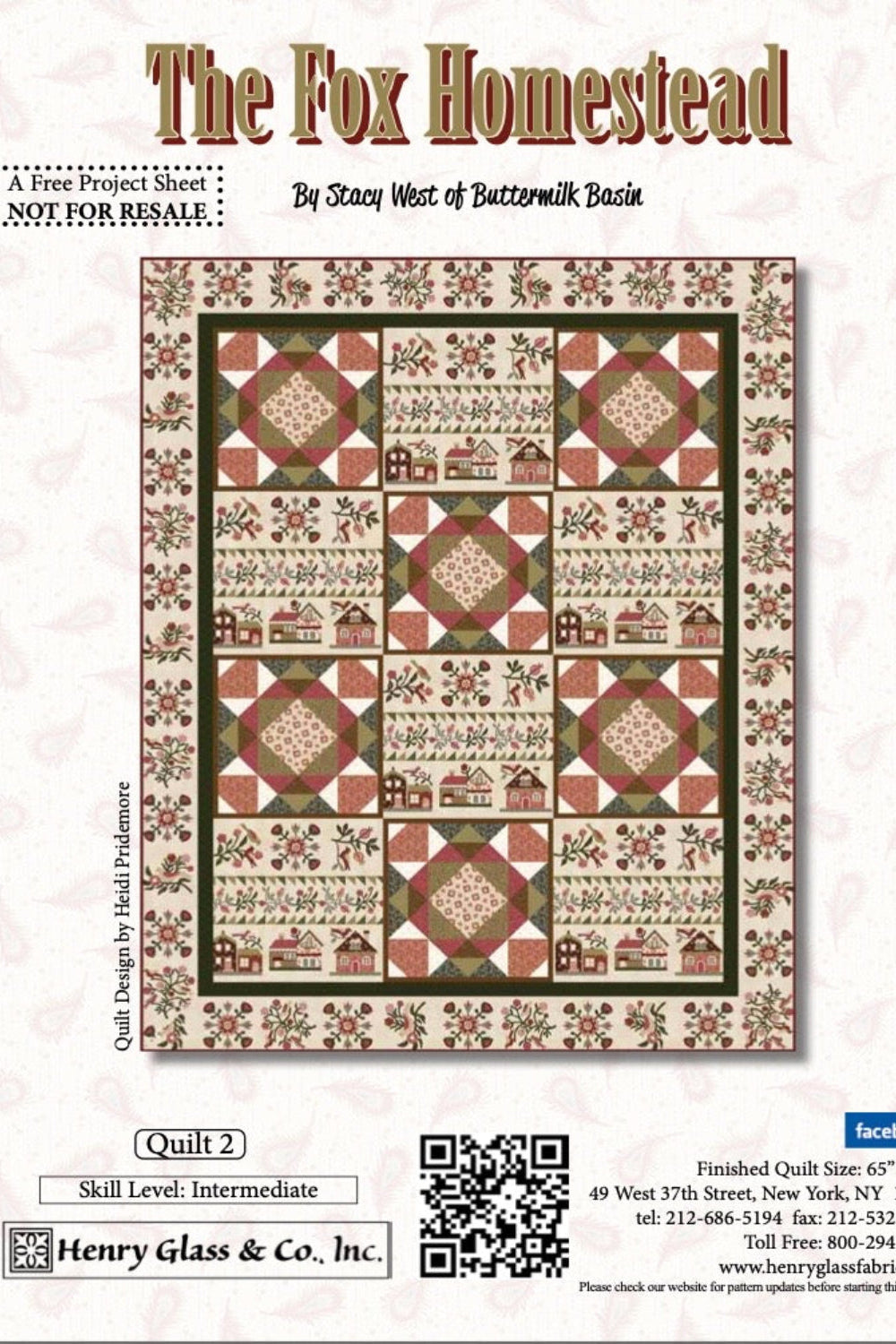 The Fox Homestead II Digital Download – quilt pattern – colorful textile design