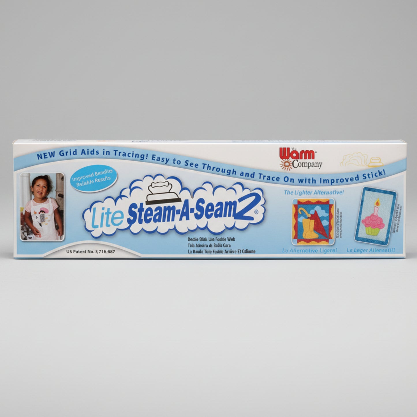 Steam-A-Seam 2 Lite 18 inch double stick fusible web packaging by The Warm Company