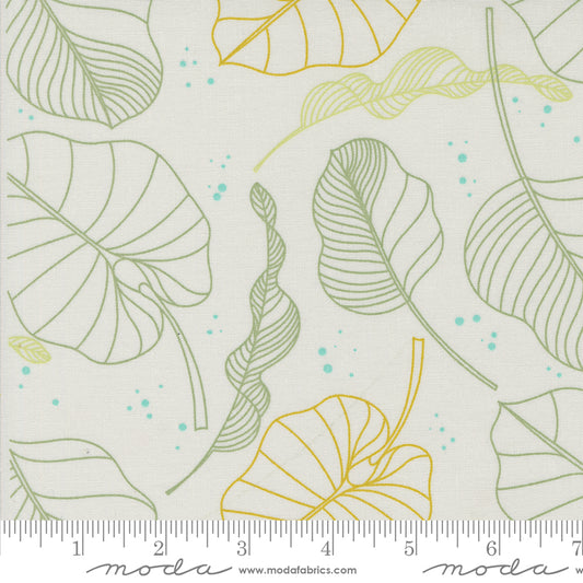 Olive You Leaves Fog – fabric – colorful textile design
