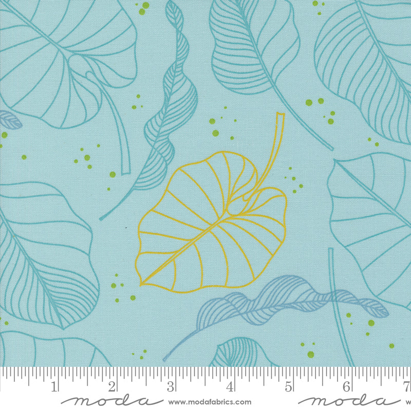 Olive You Leaves Mist – fabric – colorful textile design