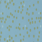 Olive You Dots Glacier Fabric by Zen Chic for Moda Fabrics, close-up of green and pale oval dots on a glacier-blue background.