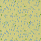 Olive You Dots Light Lime Fabric by Zen Chic for Moda Fabrics, close-up of aqua oval dots and green accents on a light lime background.