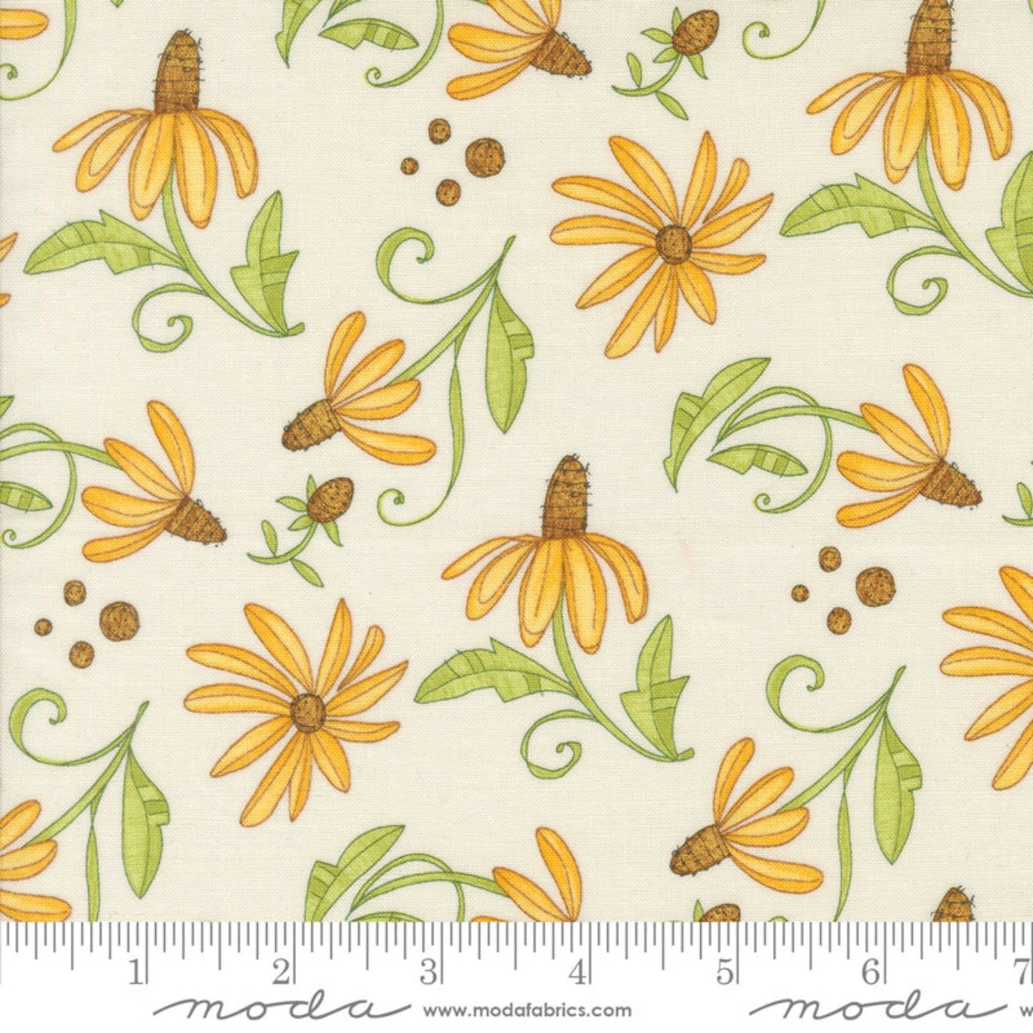 Superbloom Cream Daisyish Florals by Robin Pickens – fabric – colorful textile design