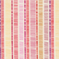 Superbloom Scribble Stripe Cream fabric by Robin Pickens for Moda Fabrics, featuring coral-red, pink, plum, and golden-yellow scribble stripes on a cream ground.