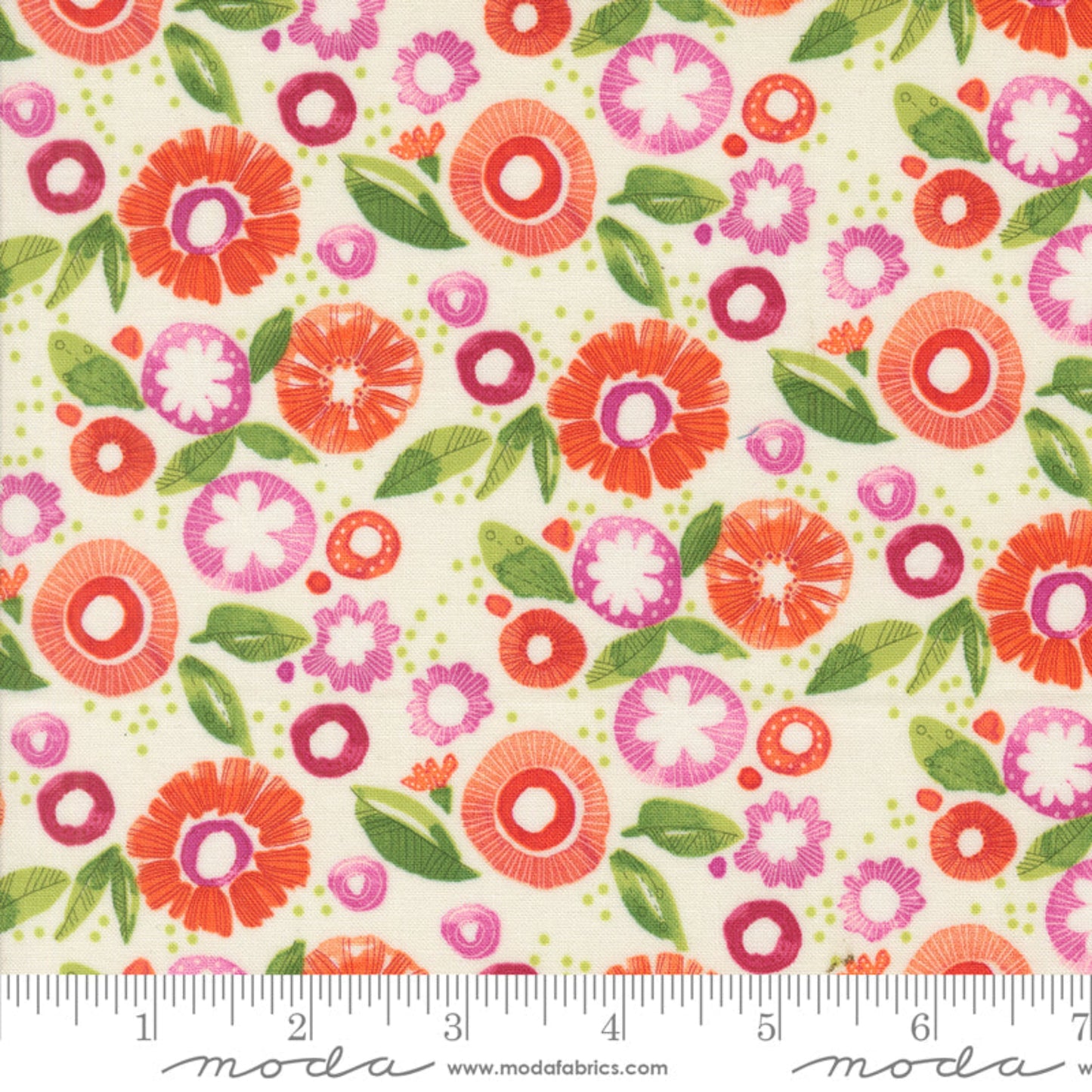 Superbloom Cream Posy Party Florals by Robin Pickens – fabric – colorful textile design