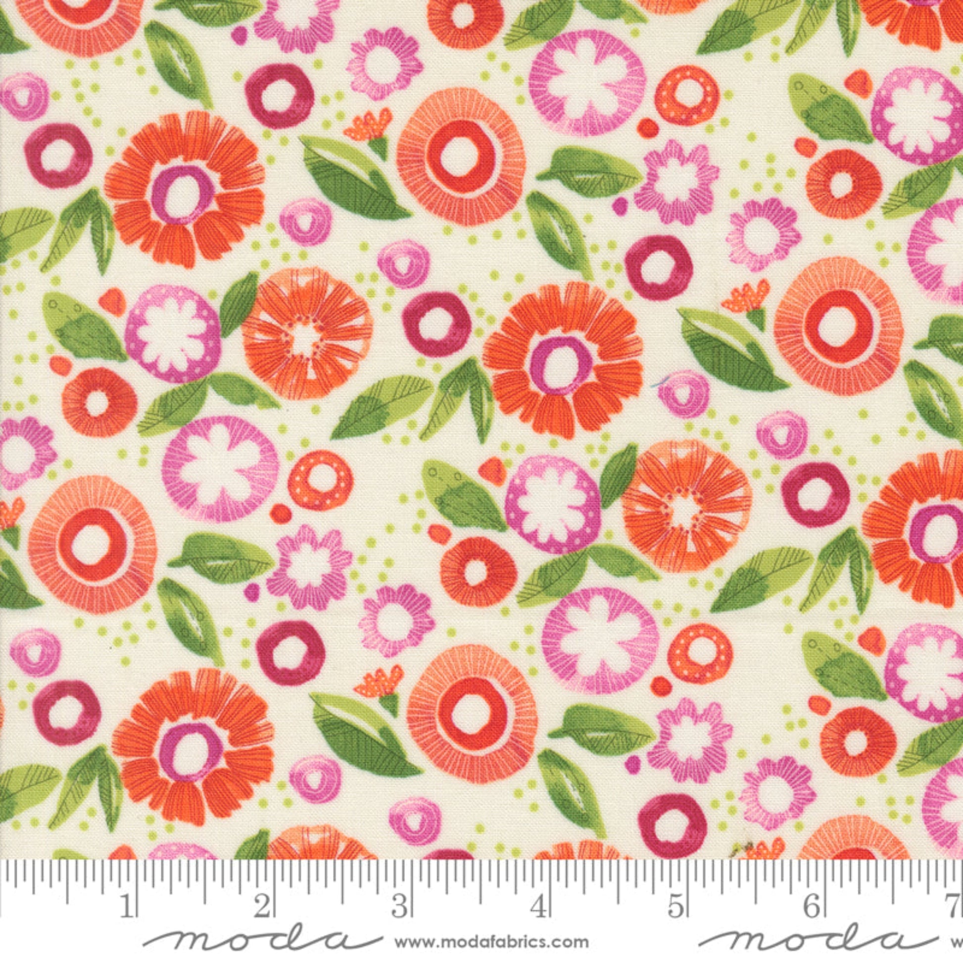 Superbloom Cream Posy Party Florals by Robin Pickens – fabric – colorful textile design