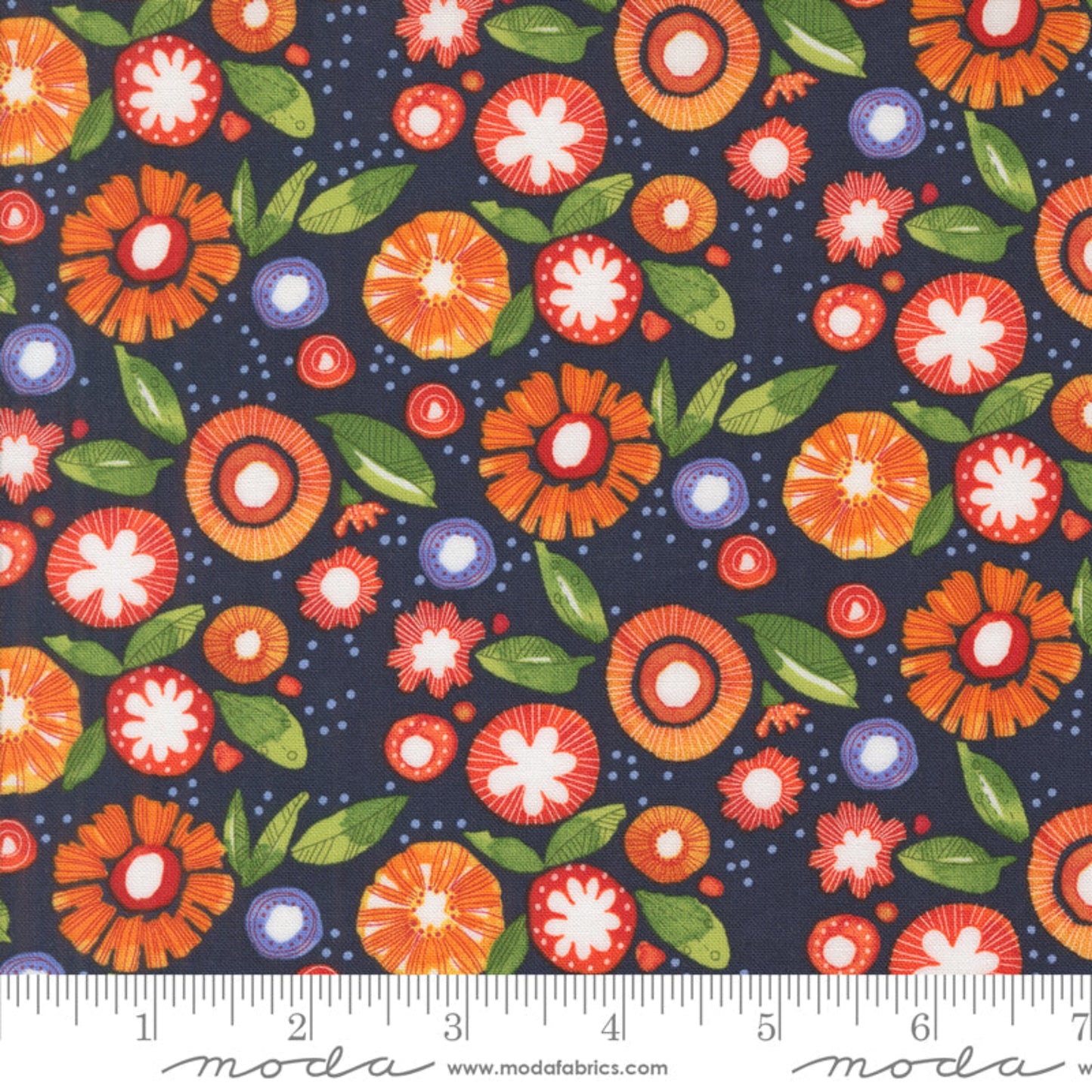 Superbloom Indigo Posy Party Florals by Robin Pickens – fabric – colorful textile design
