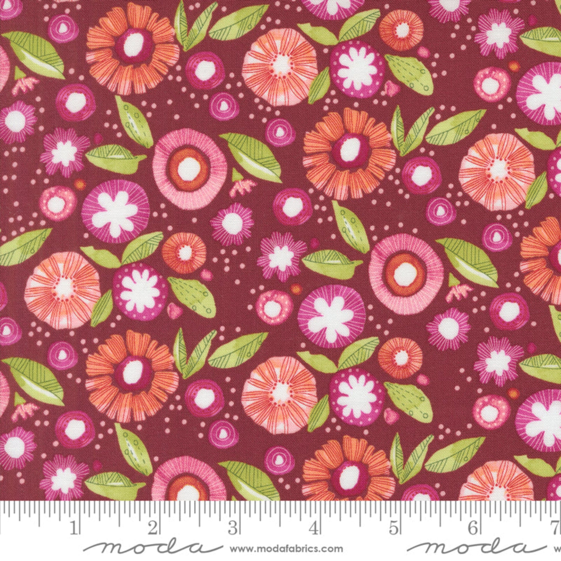 Superbloom Zinnia Posy Party Florals by Robin Pickens – fabric – colorful textile design