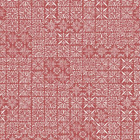Breezeway by Maywood Studio Collection - Medium Red Tiles – fabric – colorful textile design