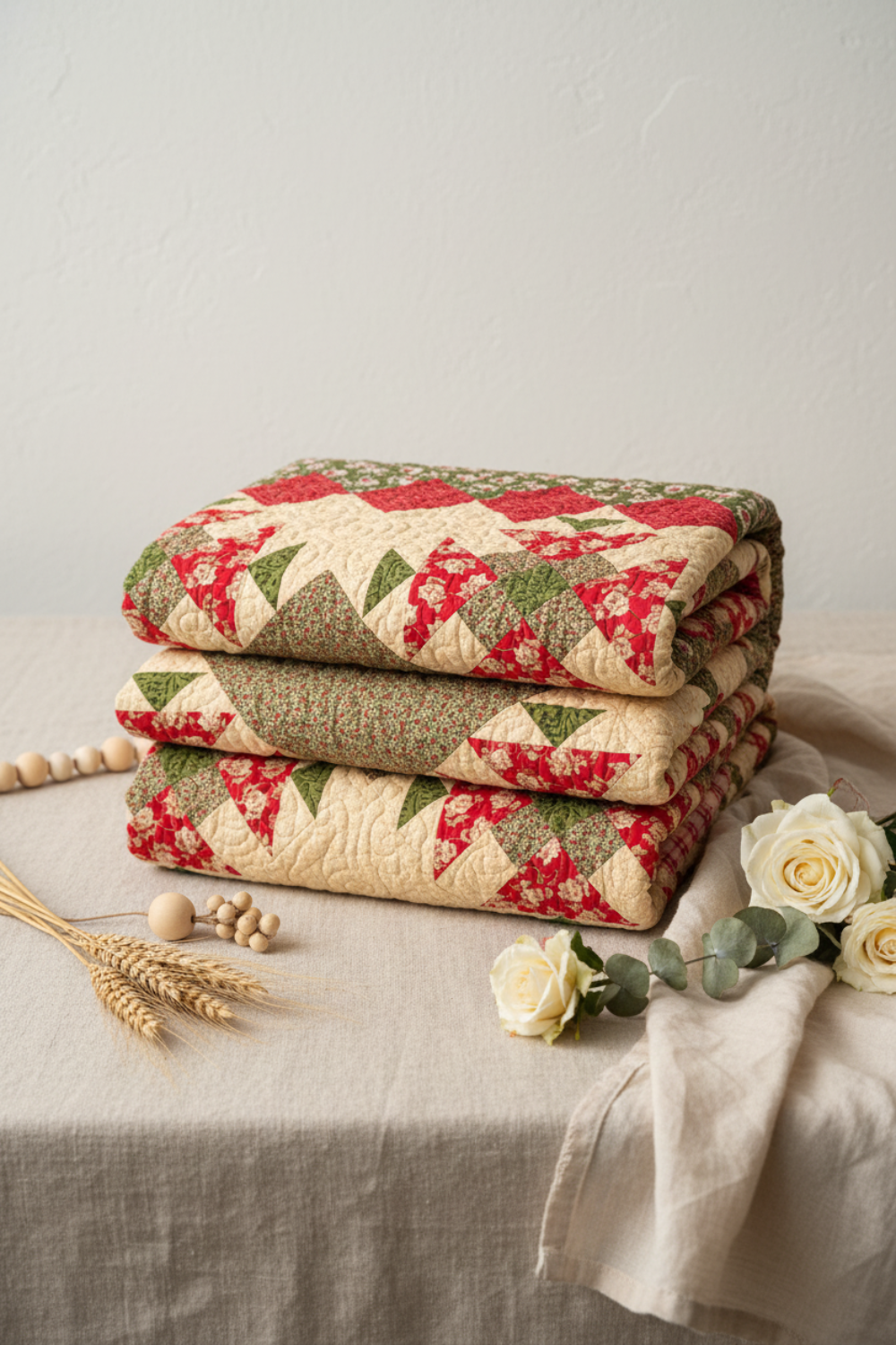 Scarlet’s Medallion – 68" x 85" Handmade Throw / Twin / Full Quilt